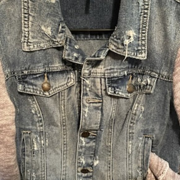 Free People Denim Jacket ~ removable hood - Picture 7 of 13